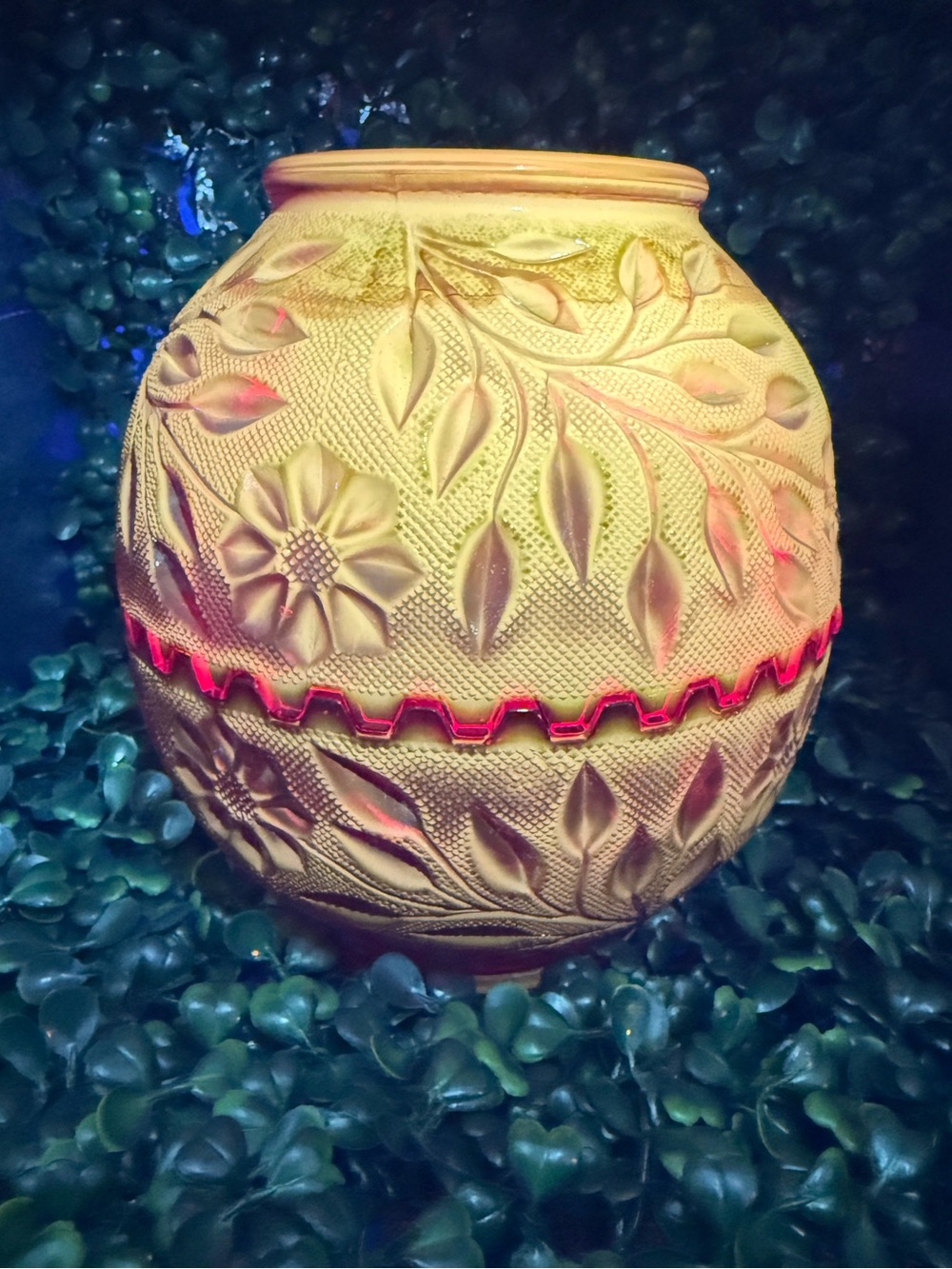 *GLOWS* Vintage Westmoreland Ruby Red Fireball Fairy Lamp